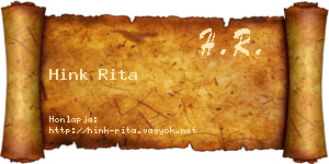 Hink Rita névjegykártya